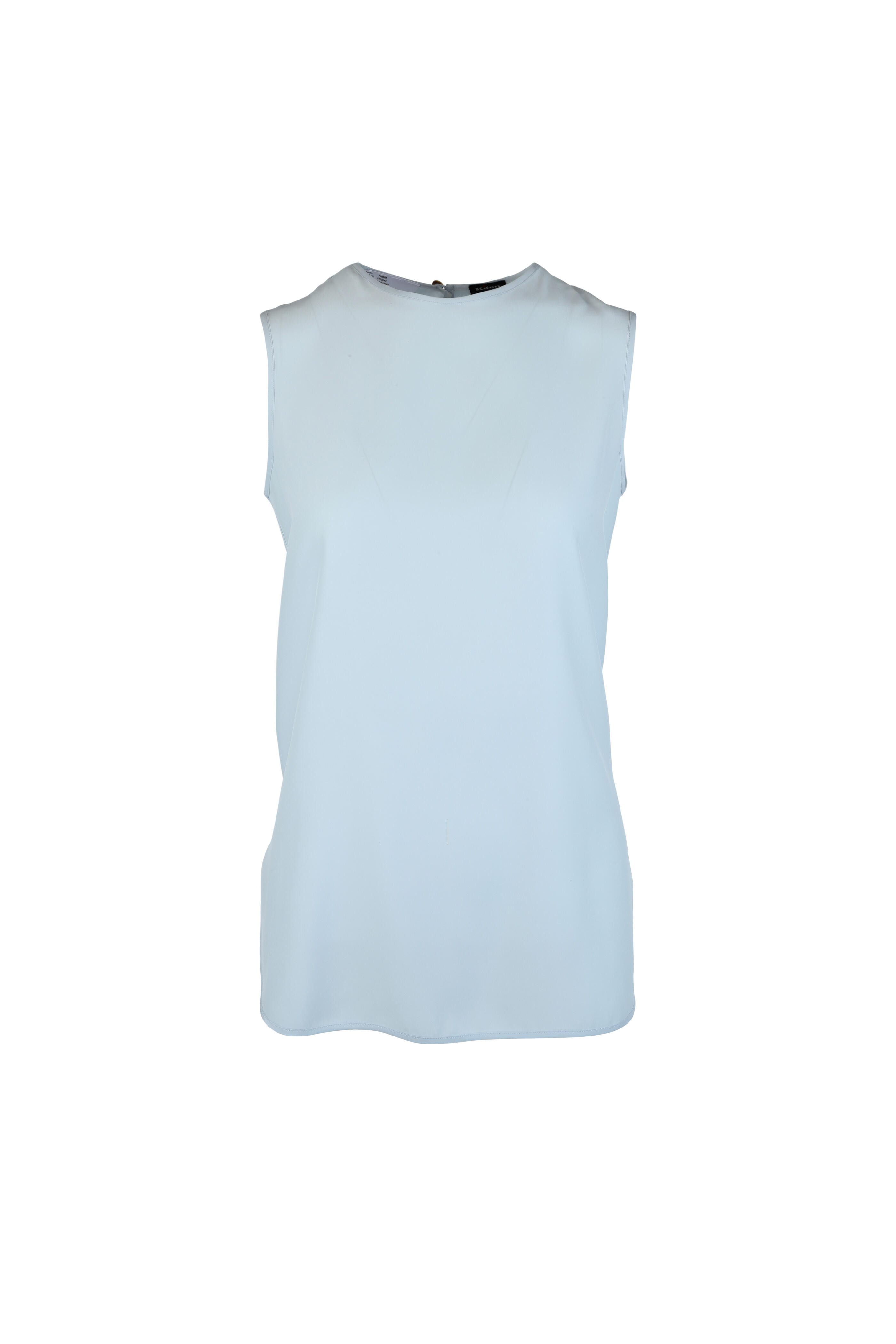 Kiton - Light Blue Silk Sleeveless Blouse | Mitchell Stores