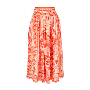 ワンピース ZIMMERMANN Women Mid Skirts 5147DSS253LIGHT BLUE PALM Zimmermann - Lucky Bias Blue Bandana Print Midi Skirt