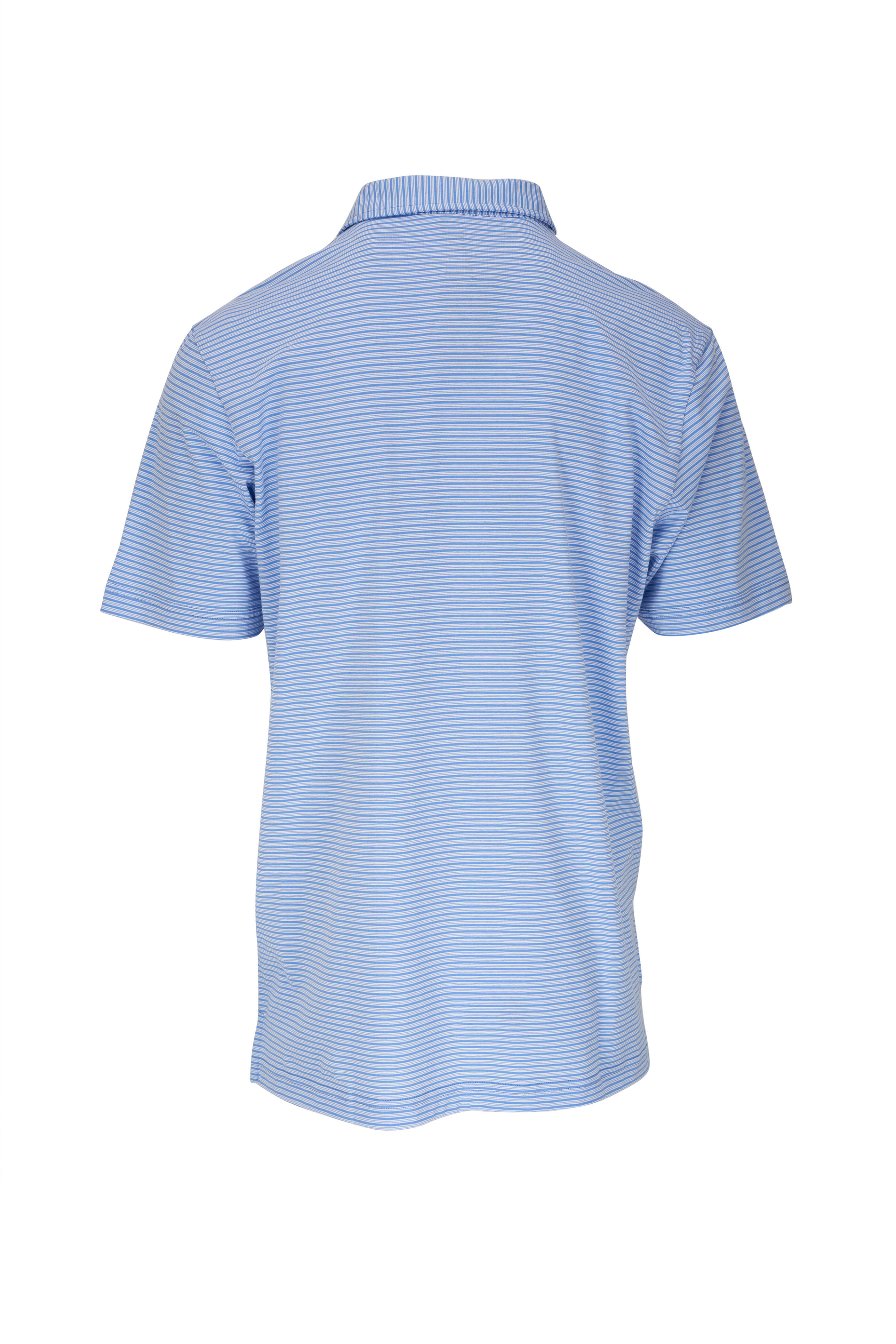 Peter Millar - Crown Comfort Maritime Blue & White Striped Polo