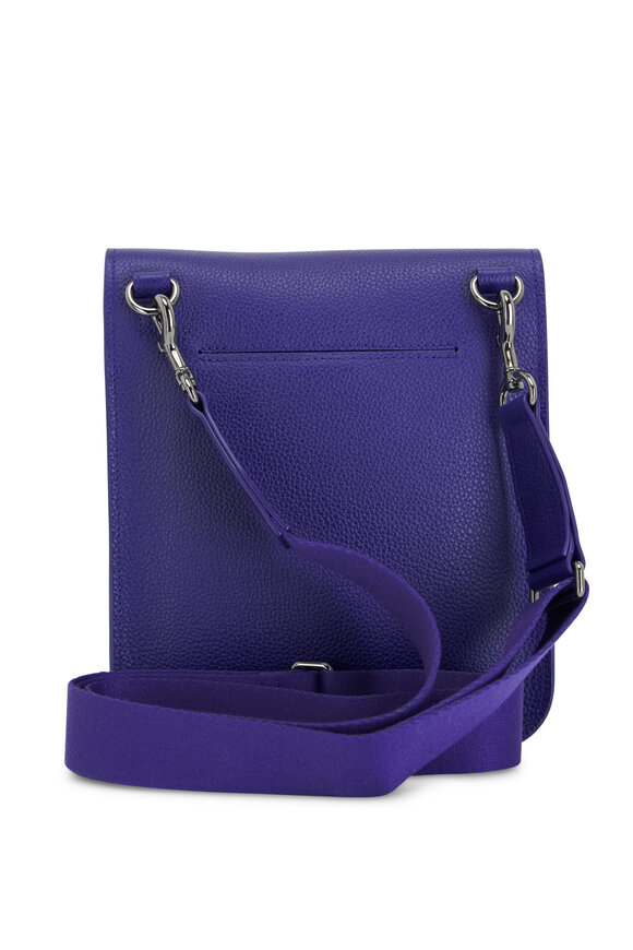 Akris - Small Anouk Purple Leather Messenger Bag 