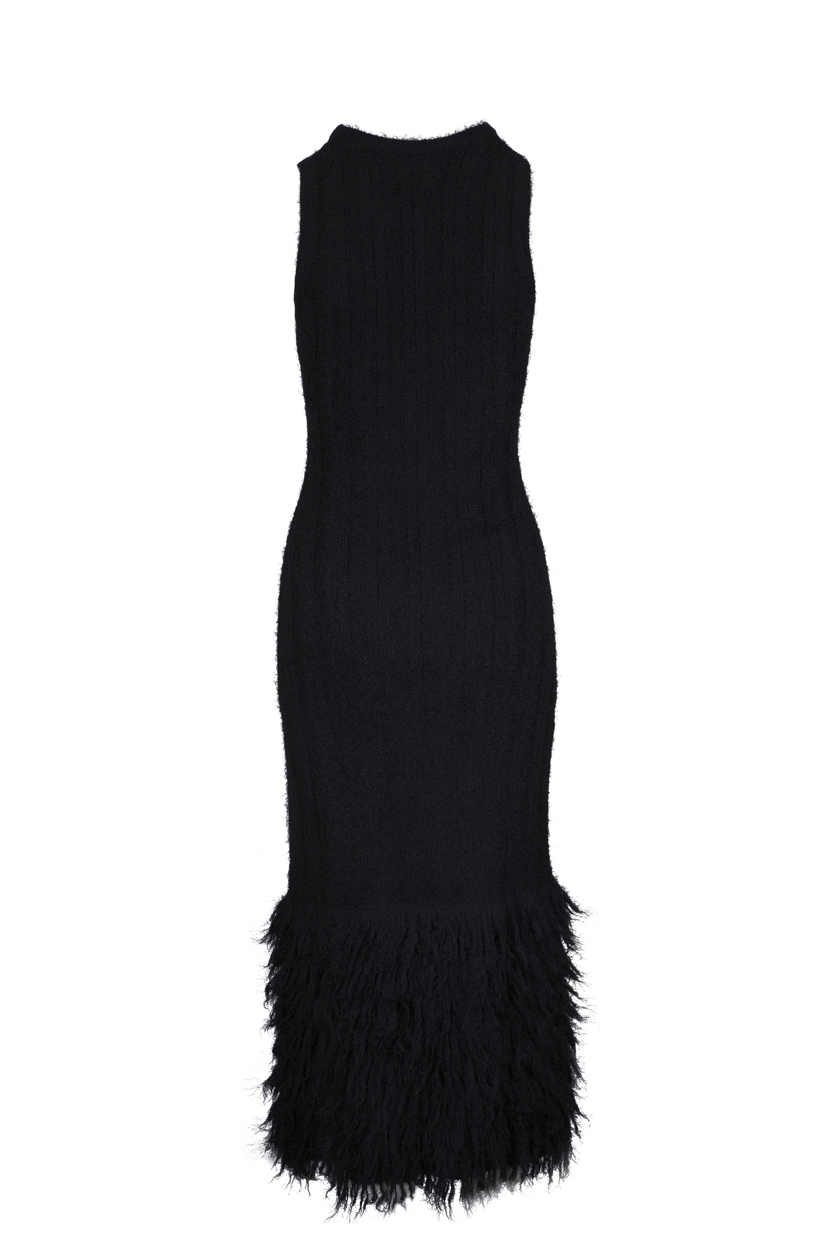 Khaite - Fiore Black Silk & Cashmere Fringed Maxi Dress