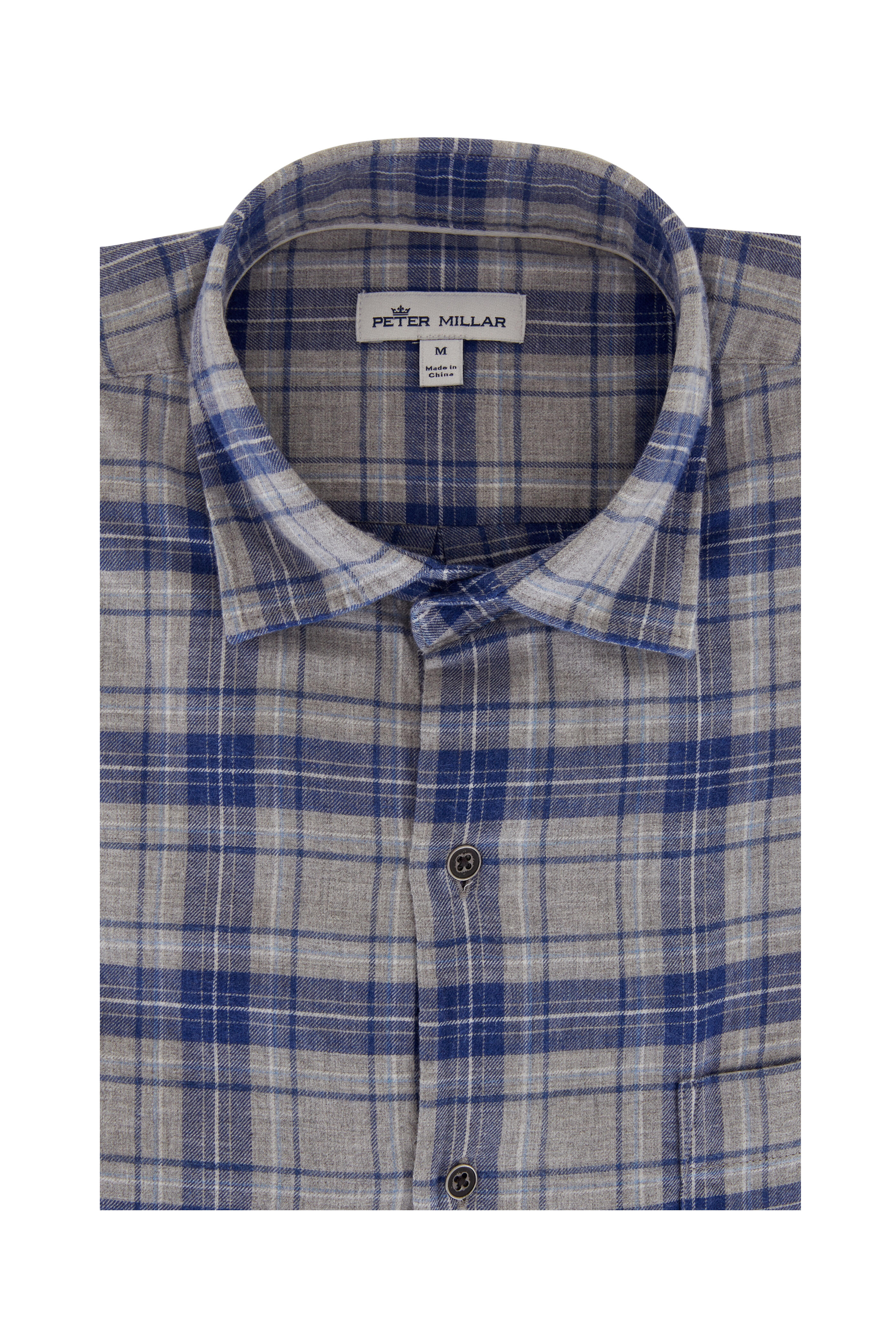 Peter Millar - Mountain Gray Eagle Chase Plaid Cotton Sport Shirt