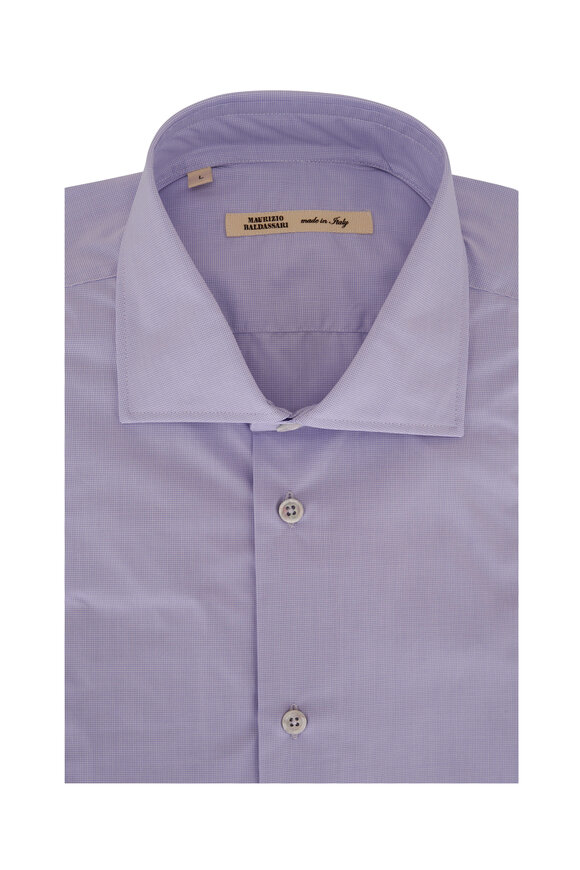 Maurizio Baldassari Purple Micro Check Cotton Sport Shirt 