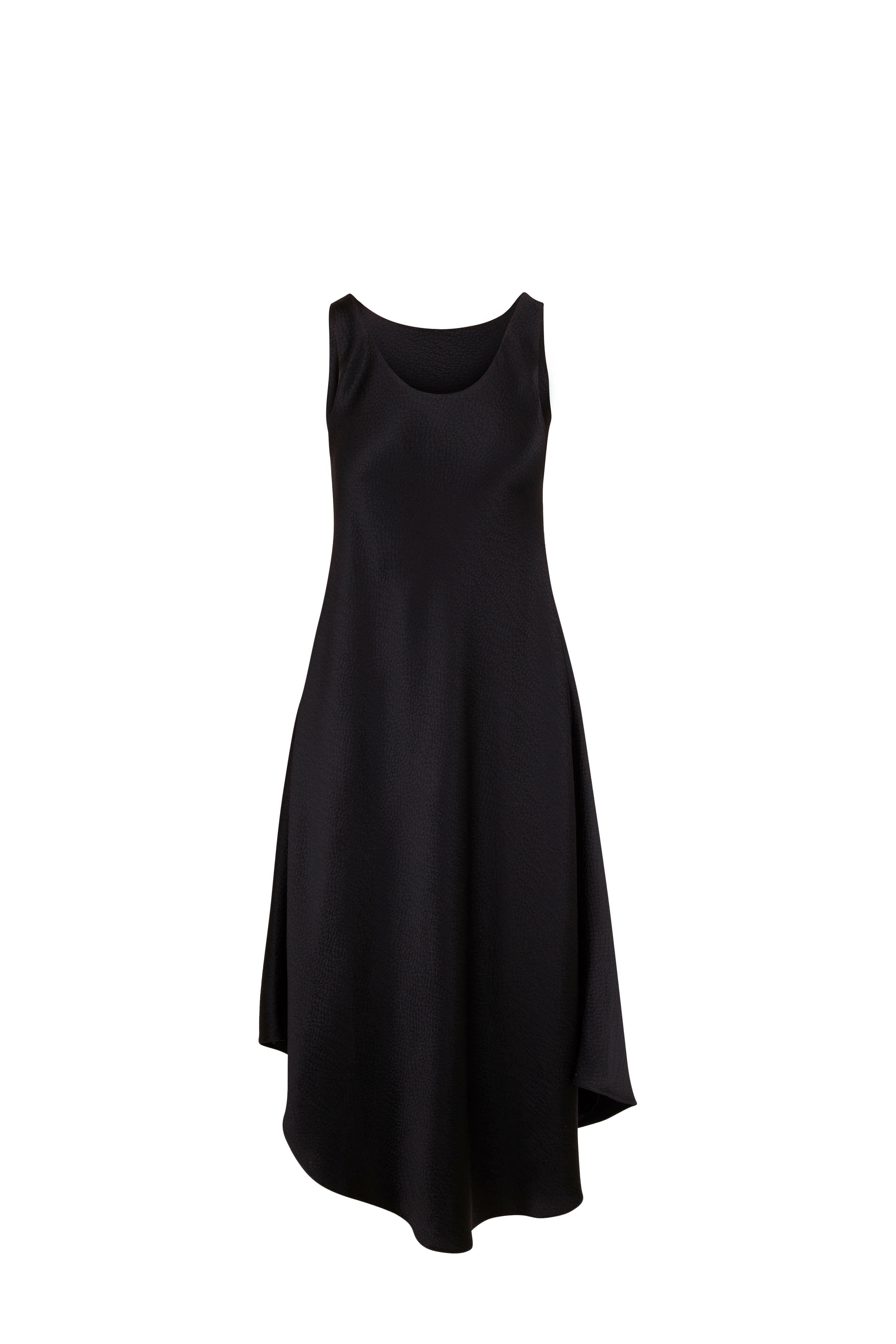 Peter Cohen - Femina Black Hammered Silk Sleeveless Dress