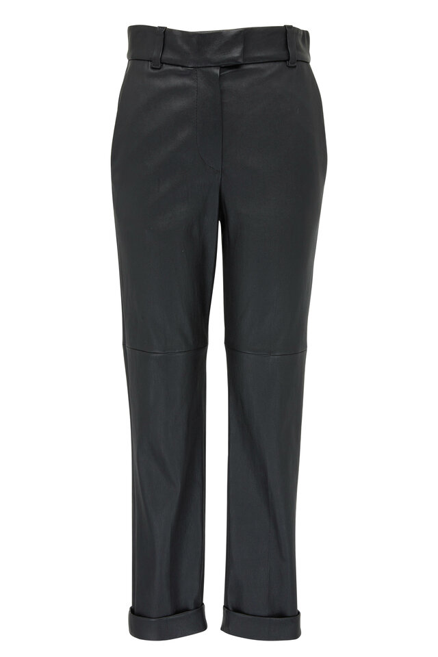 Brunello Cucinelli Monili-Beaded Pants Black Stretch Wool Size US 4 –  Celebrity Owned