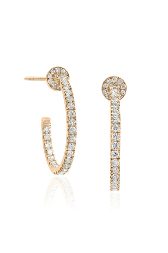 Nam Cho 18k Yellow Gold Diamond Hoop Earring - view 1
