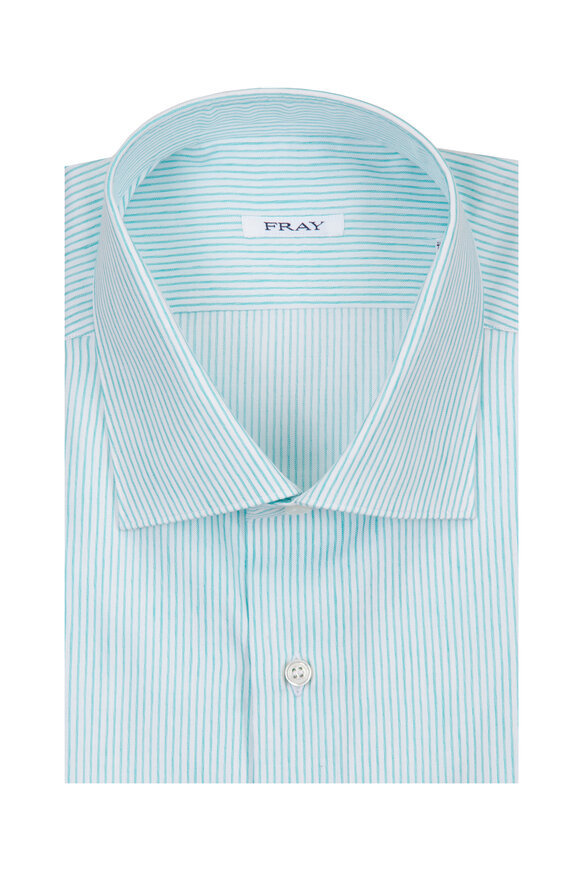 Fray Thin Green Stripe Sport Shirt - view 1