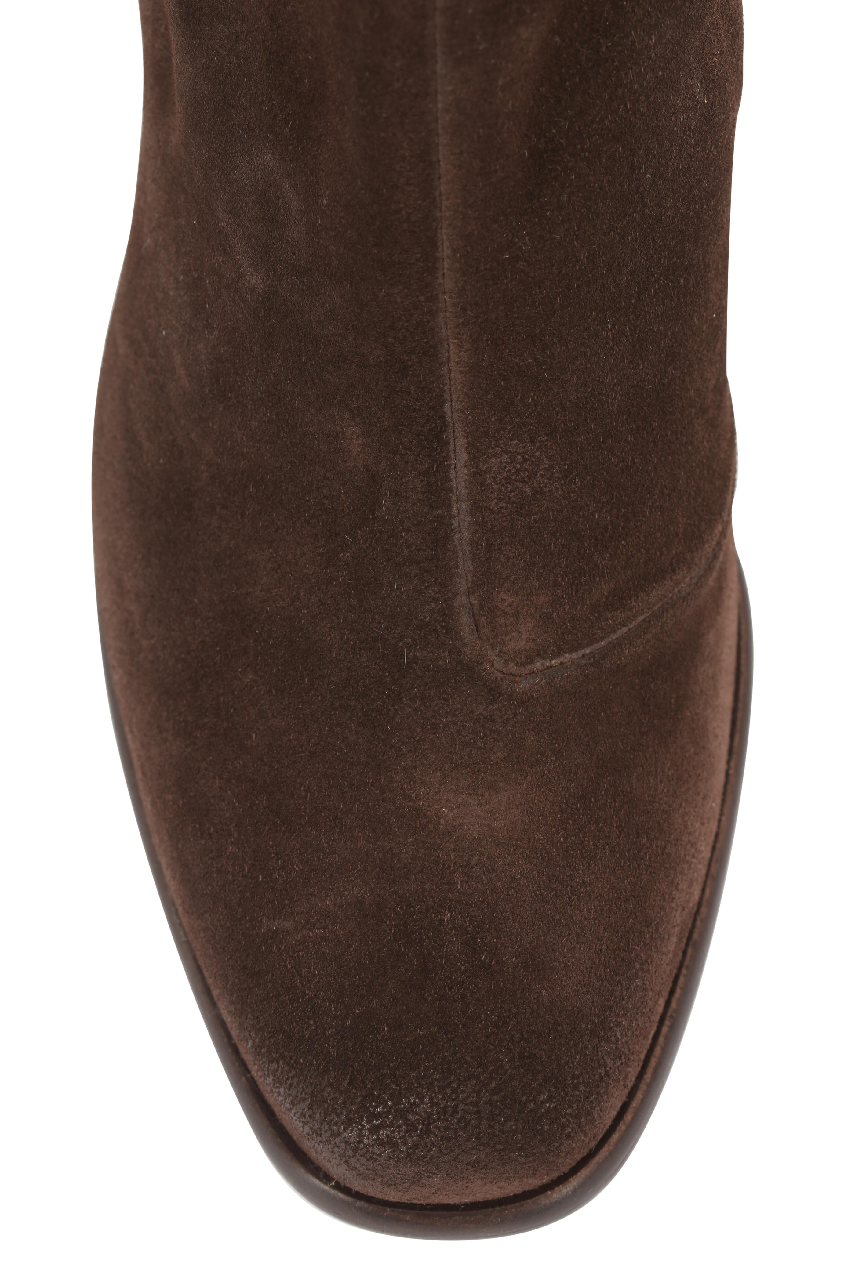 Italeau - Viva Brown Suede Asymmetric Zip Ankle Boot, 70mm