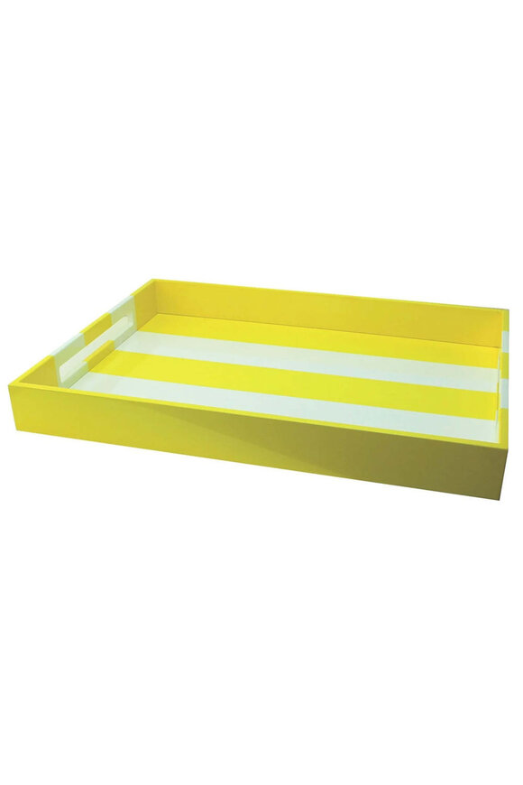 Addison Ross Yellow and White 22x16â Striped Tray