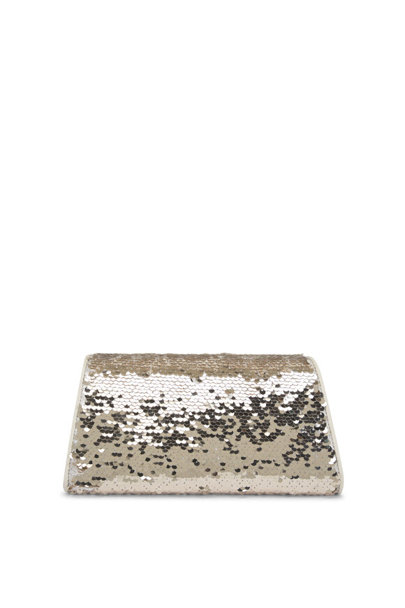 Akris - Mini Anouk White & Silver Paillette Clutch