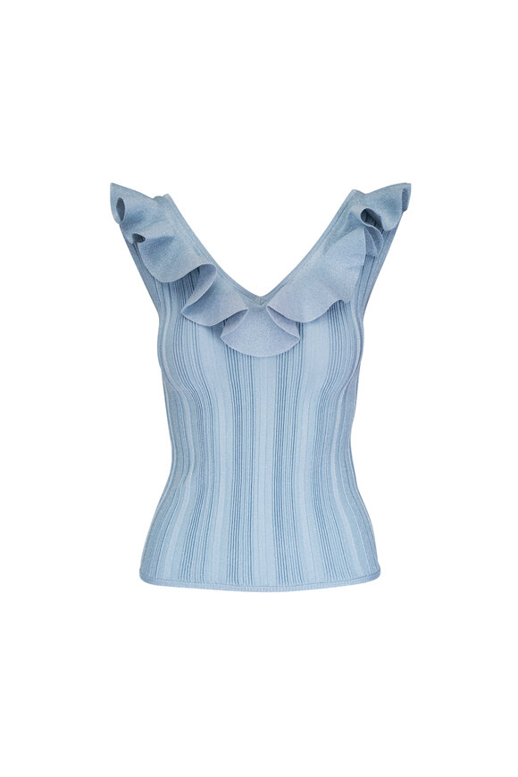 Zimmermann Aster Metallic Blue Frill Top