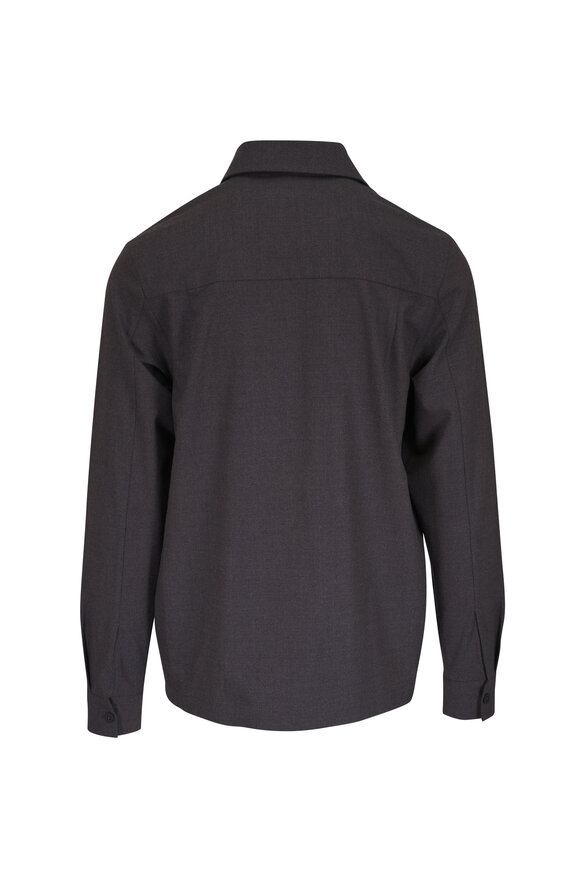 WAHTS Dark Brown Mélange Wool Shirt Jacket - view 5