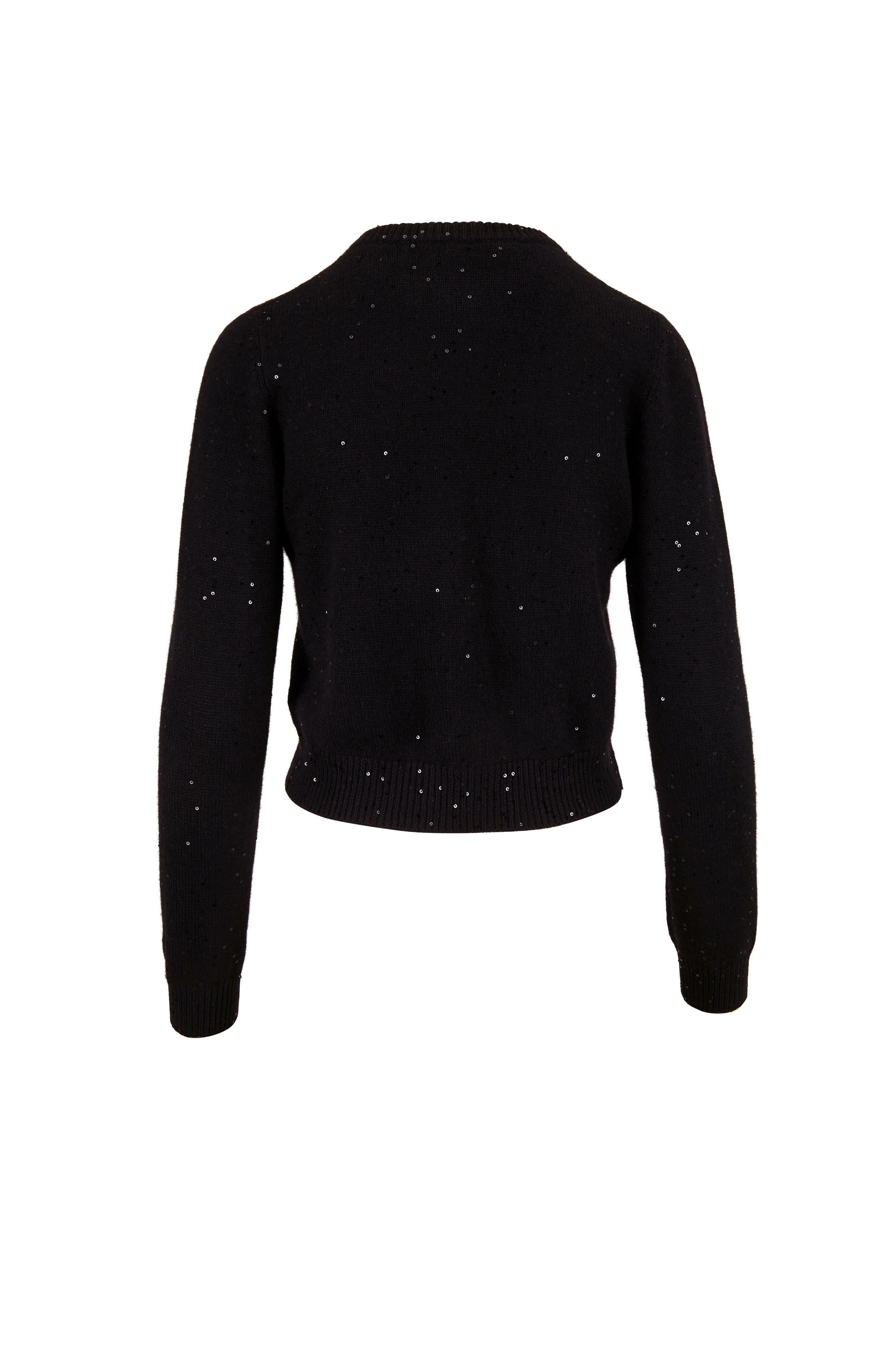Brunello Cucinelli - Black Cashmere Sparkle Crop Cardigan