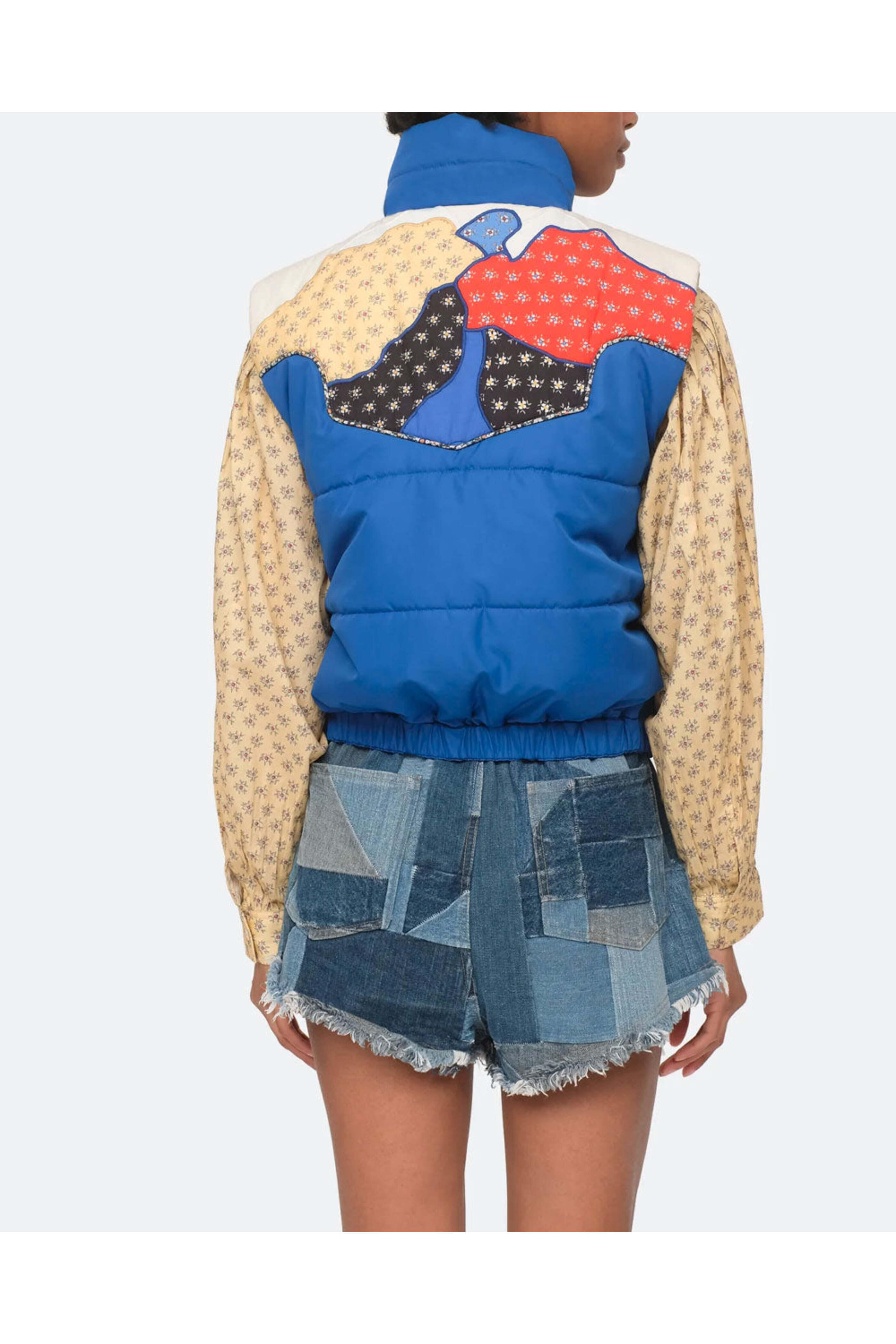 Sea NYC - Blue Pascala Print Puffer Vest | Mitchell Stores