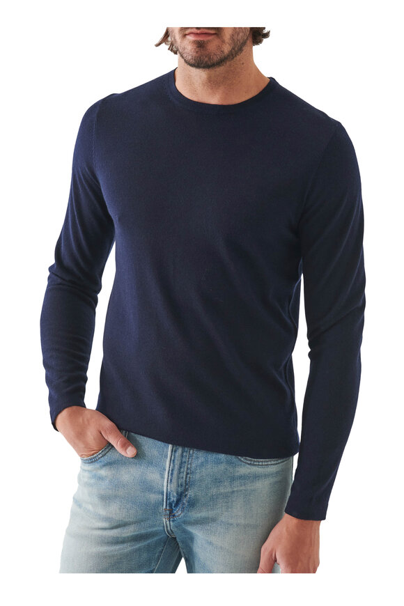 Patrick Assaraf - Midnight Extra-Fine Merino Wool Crewneck Sweater