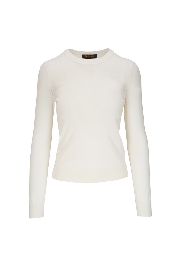 Loro Piana Piuma White Crewneck Sweater  - view 1