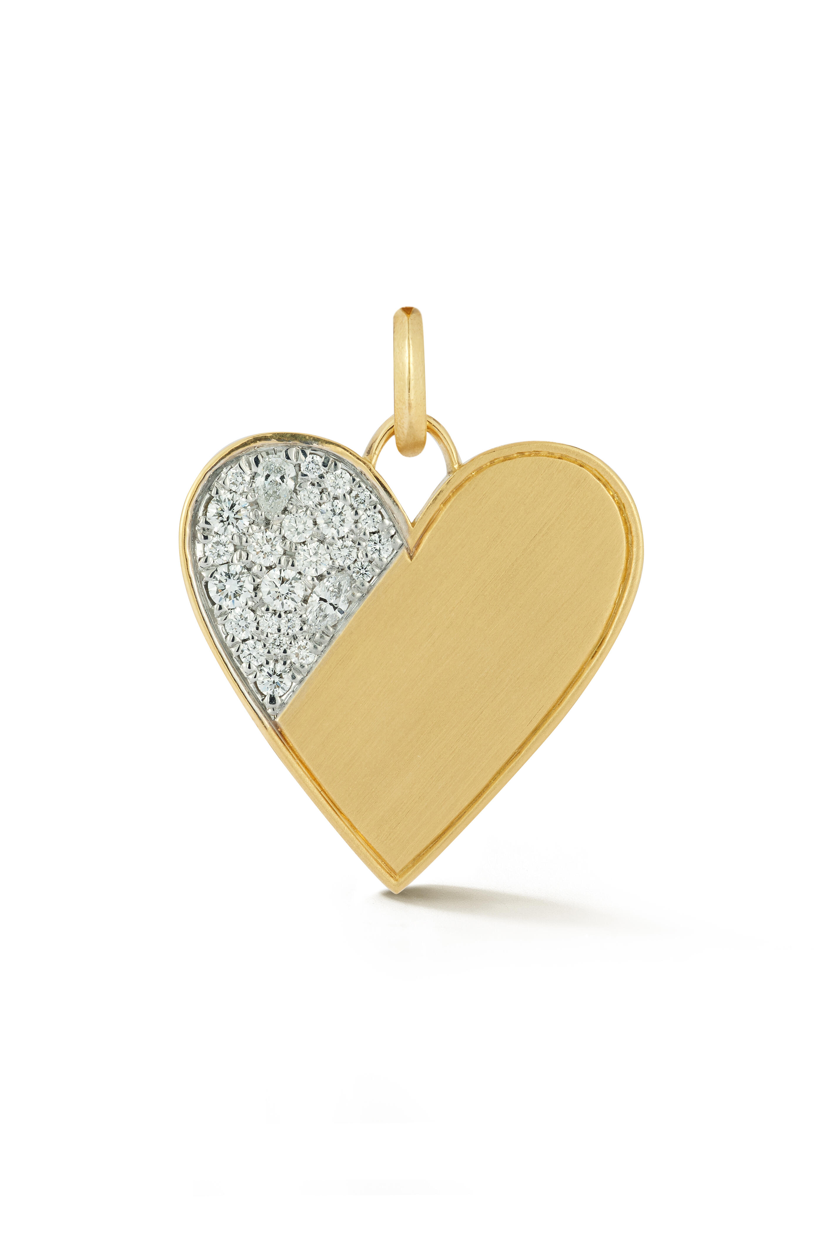 Jade Trau - 18k Yellow Gold Diamond Heart Charm