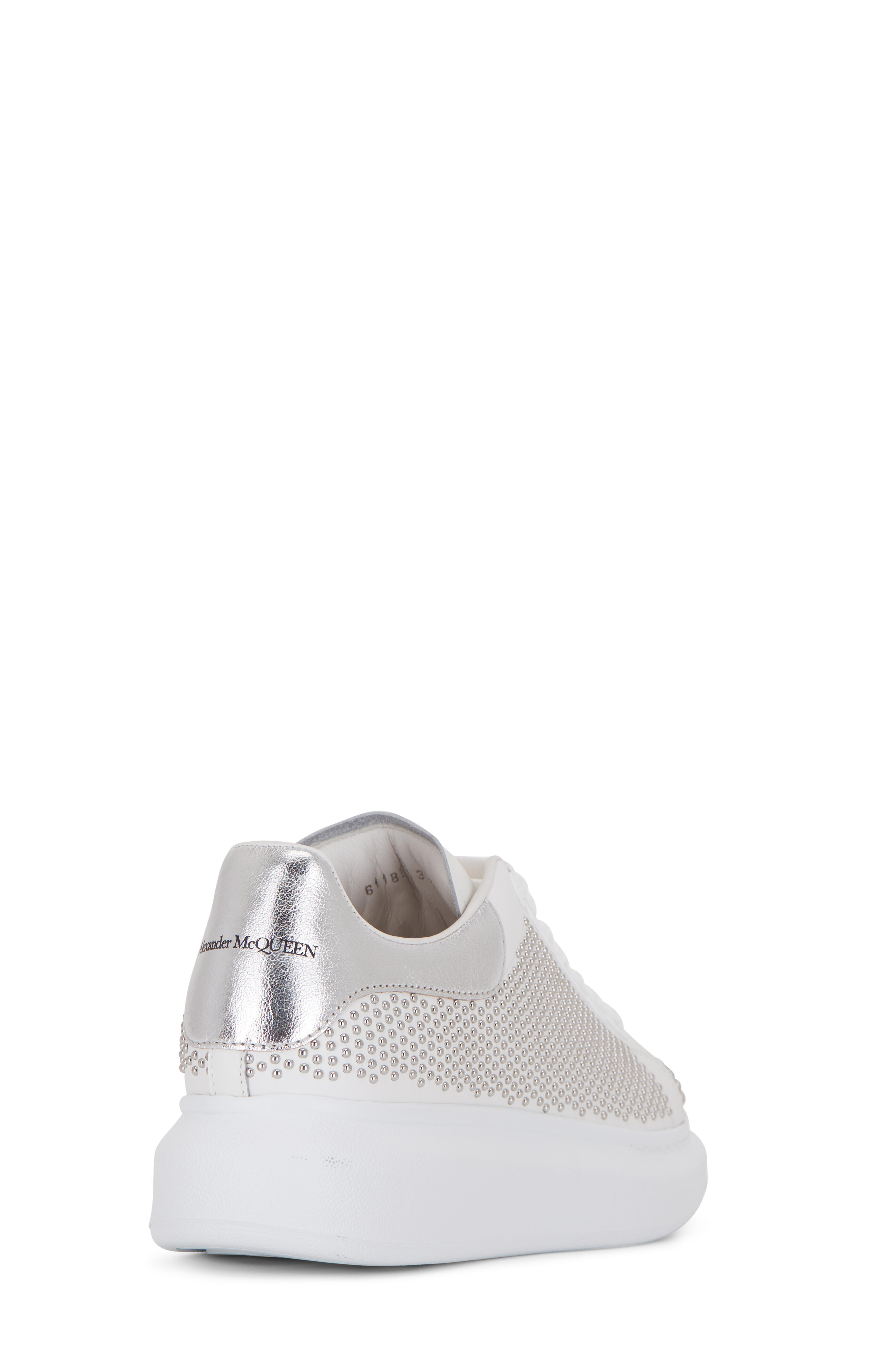 Alexander McQueen Metallic-trimmed Leather Exaggerated-sole Sneakers -  White