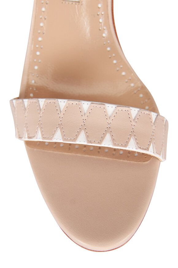 Manolo Blahnik Coron Hydra Neutral Leather Sandal, 90mm - view 4