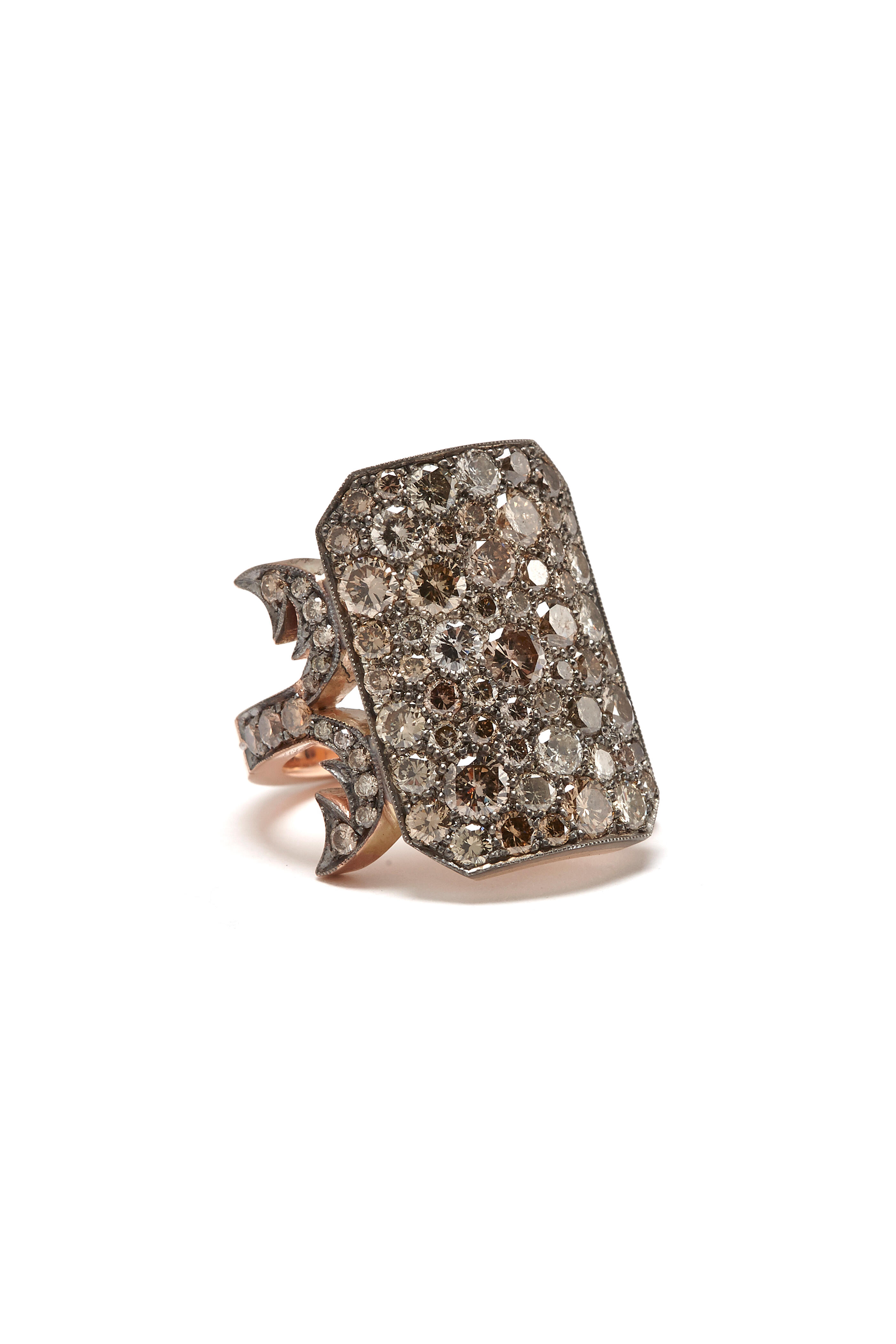 Sylva & Cie - 14K Rose Gold Diamond Ten Table Ring
