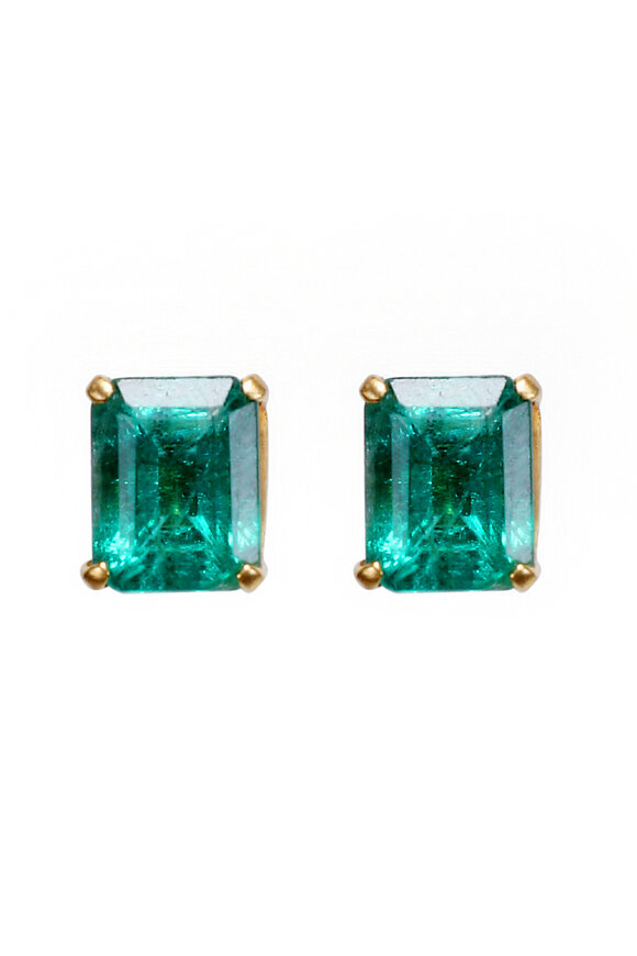 Michael Tracy Emerald Stud Earrings
