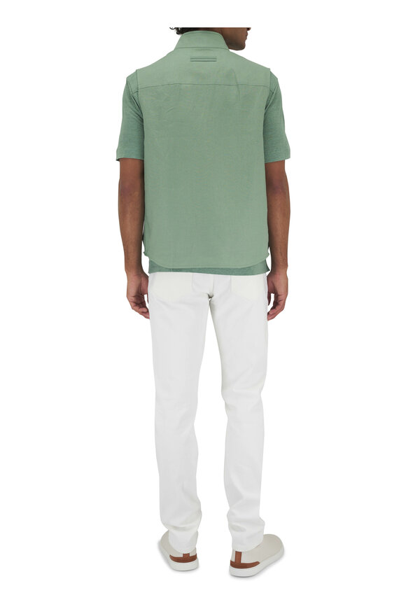 Zegna - Sage Linen Polo