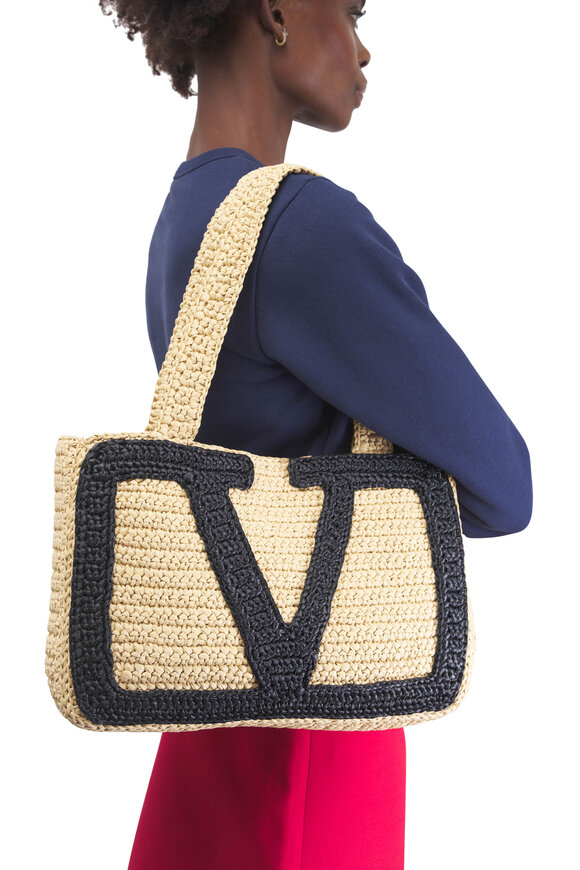 Valentino Garavani - Medium Viva Superstar Natural Raffia
