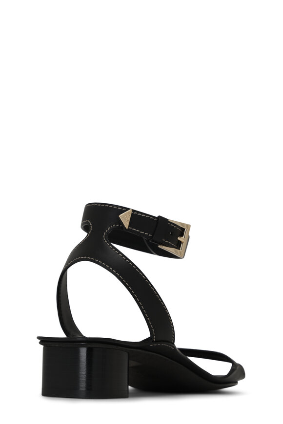 Prada - Black Leather Ankle Strap Sandal, 35mm