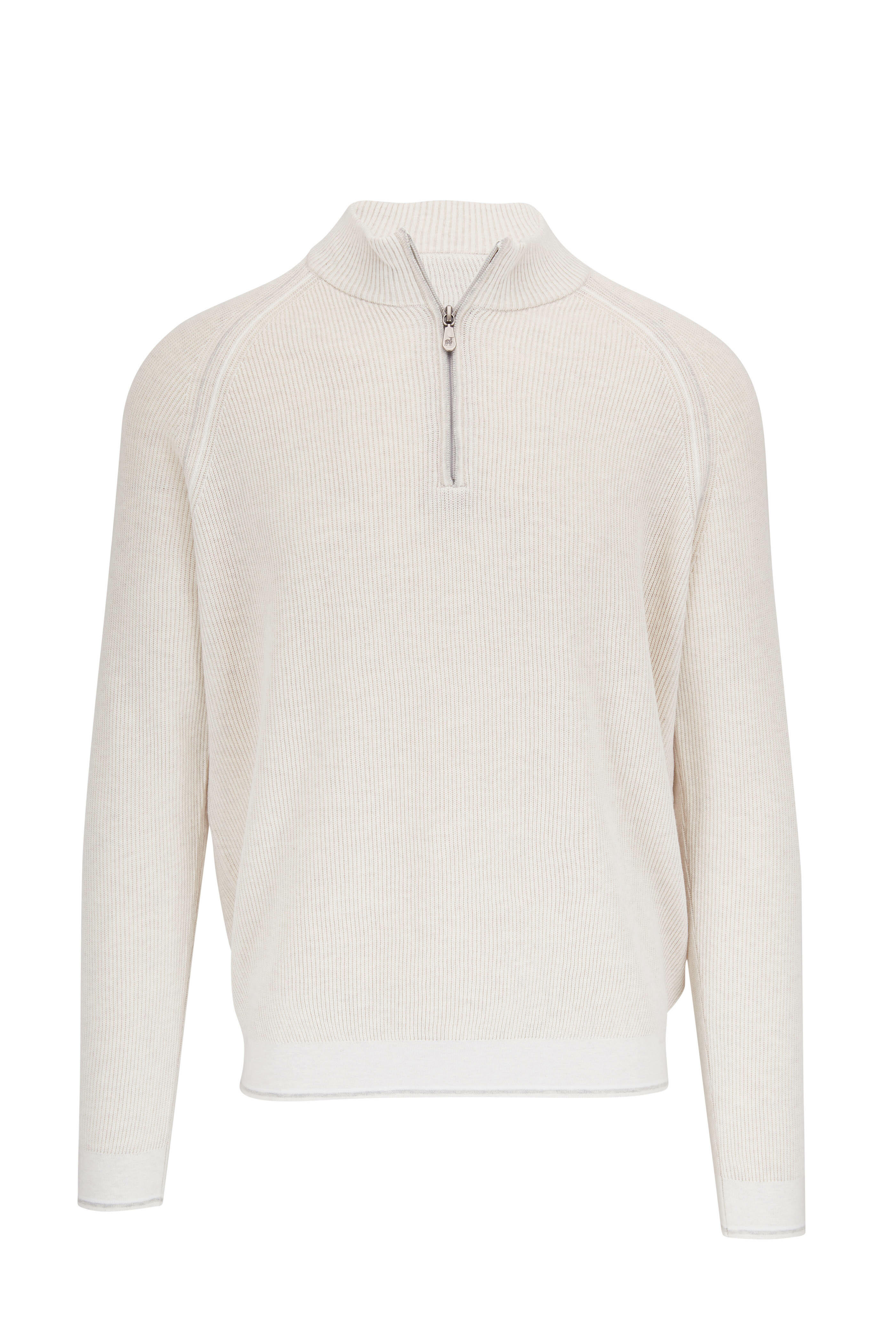 Raffi - Oat English Rib Quarter Zip Pullover | Mitchell Stores