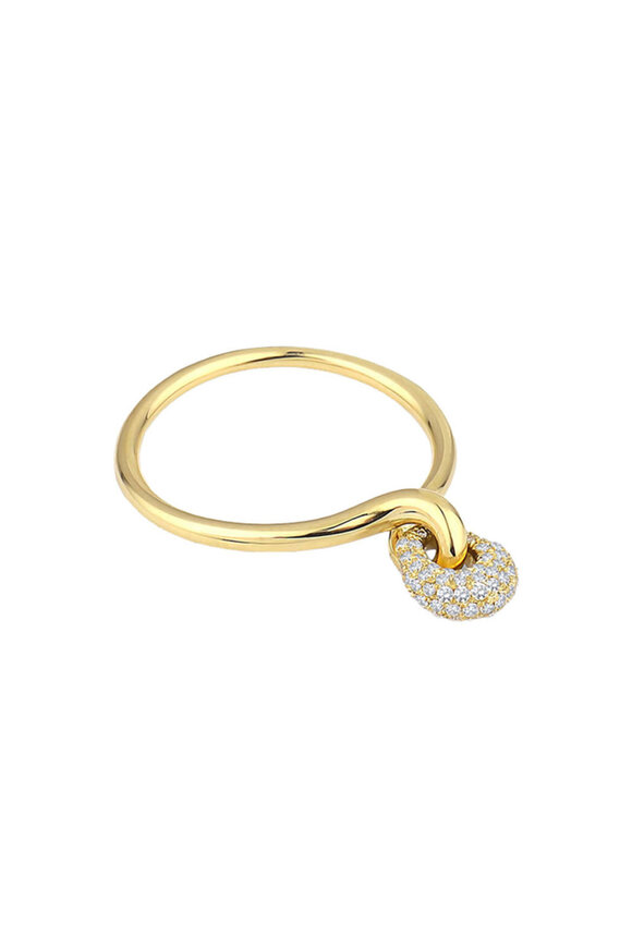 Kloto 18k Yellow Gold Drop Diamond Ring