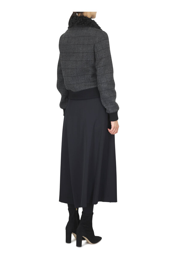 Akris Black Asymmetrical Pleated Front Midi Skort - view 4