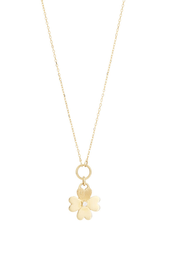 Foundrae Four Heart Clover Mini Pendant Necklace - view 2