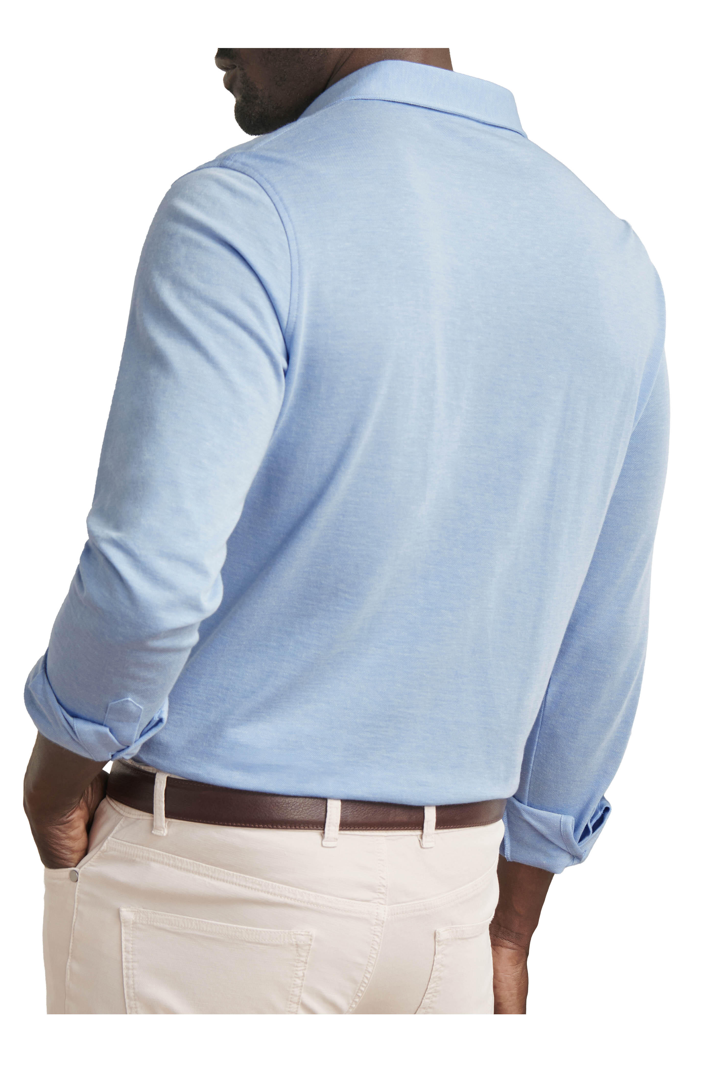 Peter Millar - Crown Blue Frost Long Sleeve Polo
