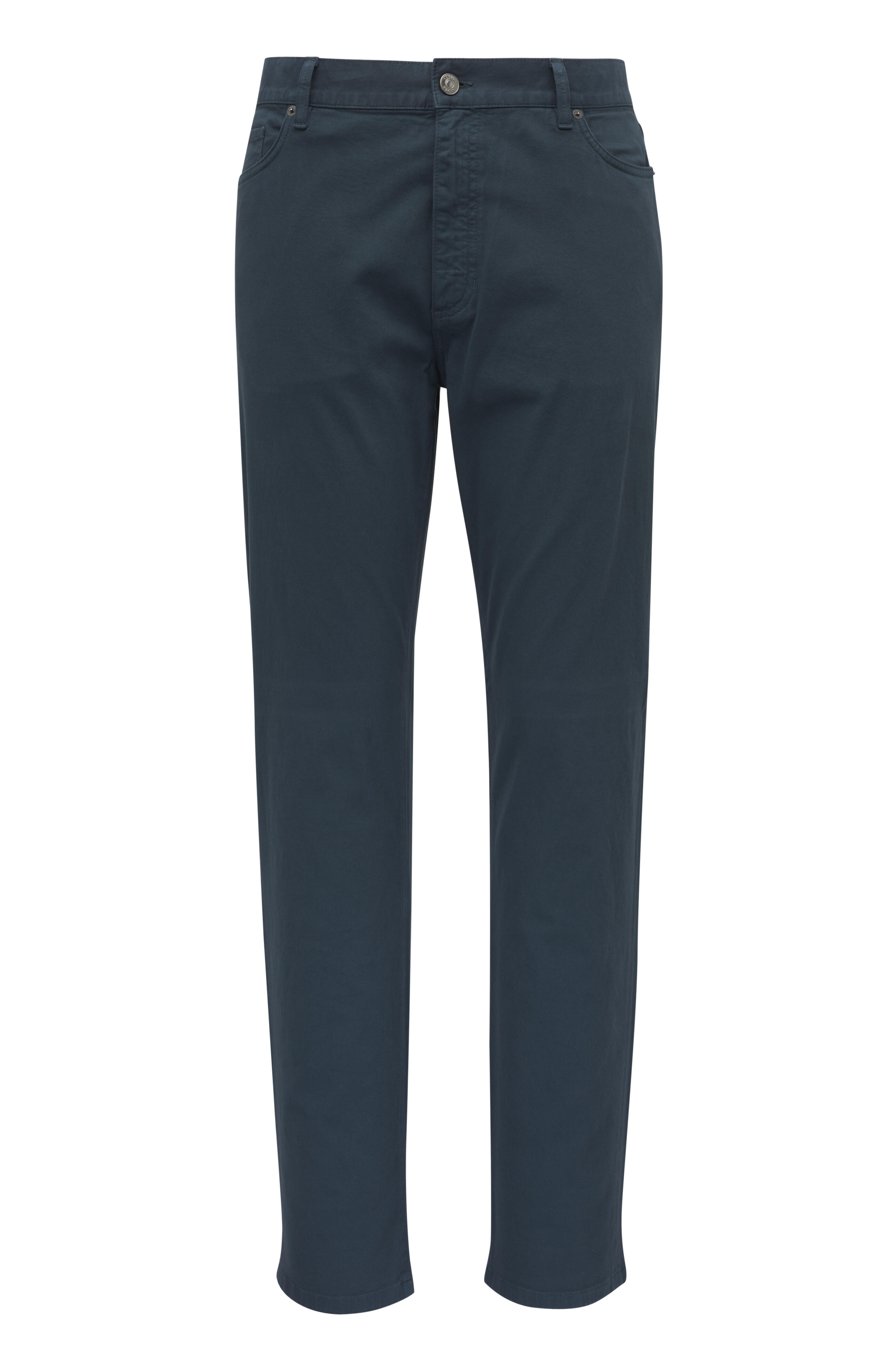 Zegna - Petrol Cotton Stretch Five Pocket Pant