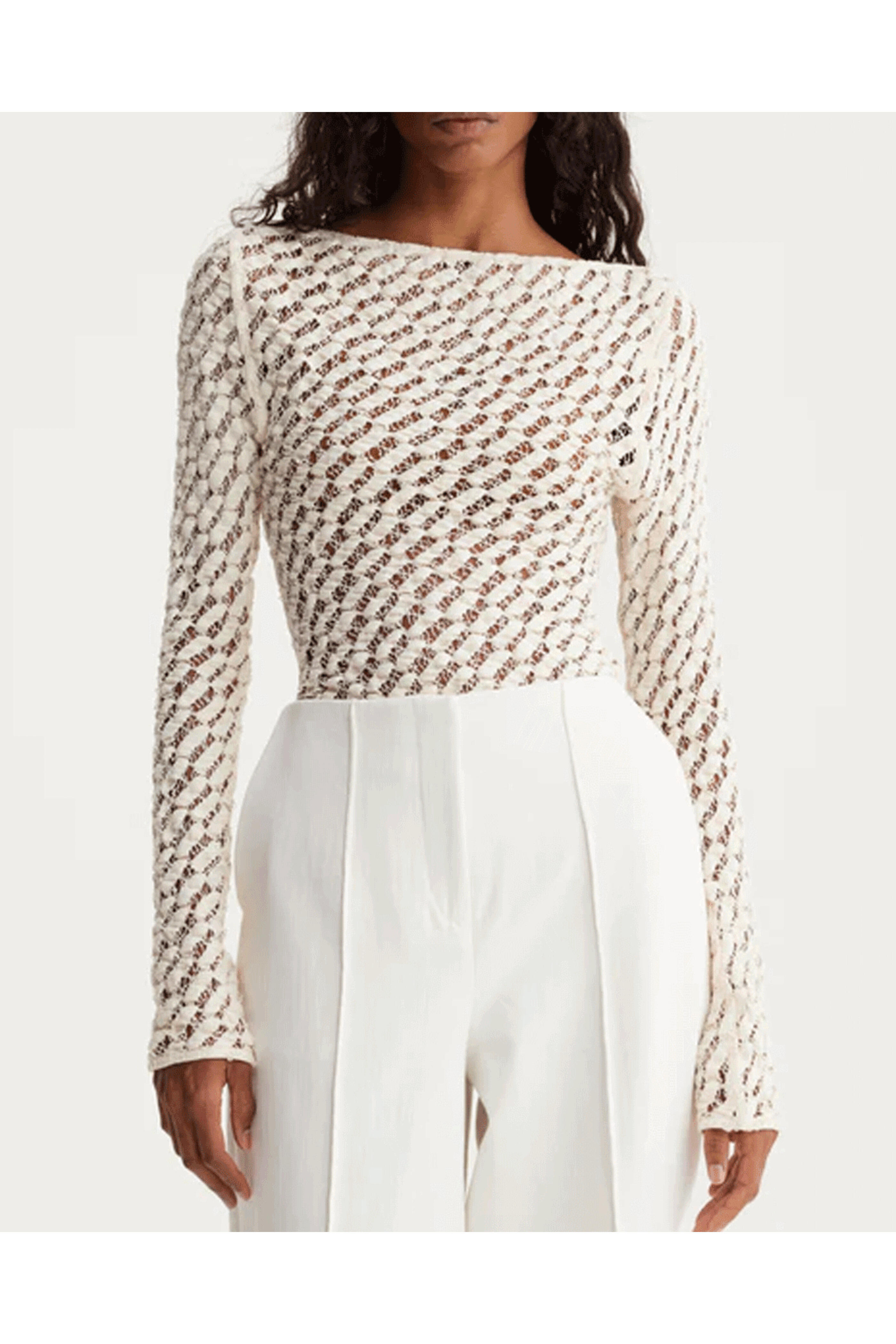 【EEUN】Lace Boat Top Lace Boat Neck Top – CURIO at Faena Bazaar
