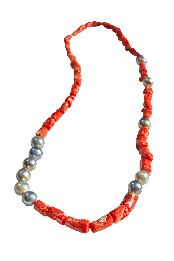 K. Brunini Jewels Tahitian Pearl & Coral Beaded Necklace - view 2