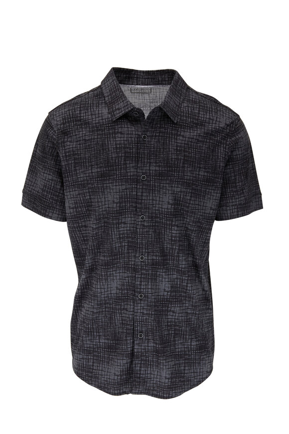 Raffi - Charcoal Cross Hatch Button Front Shirt