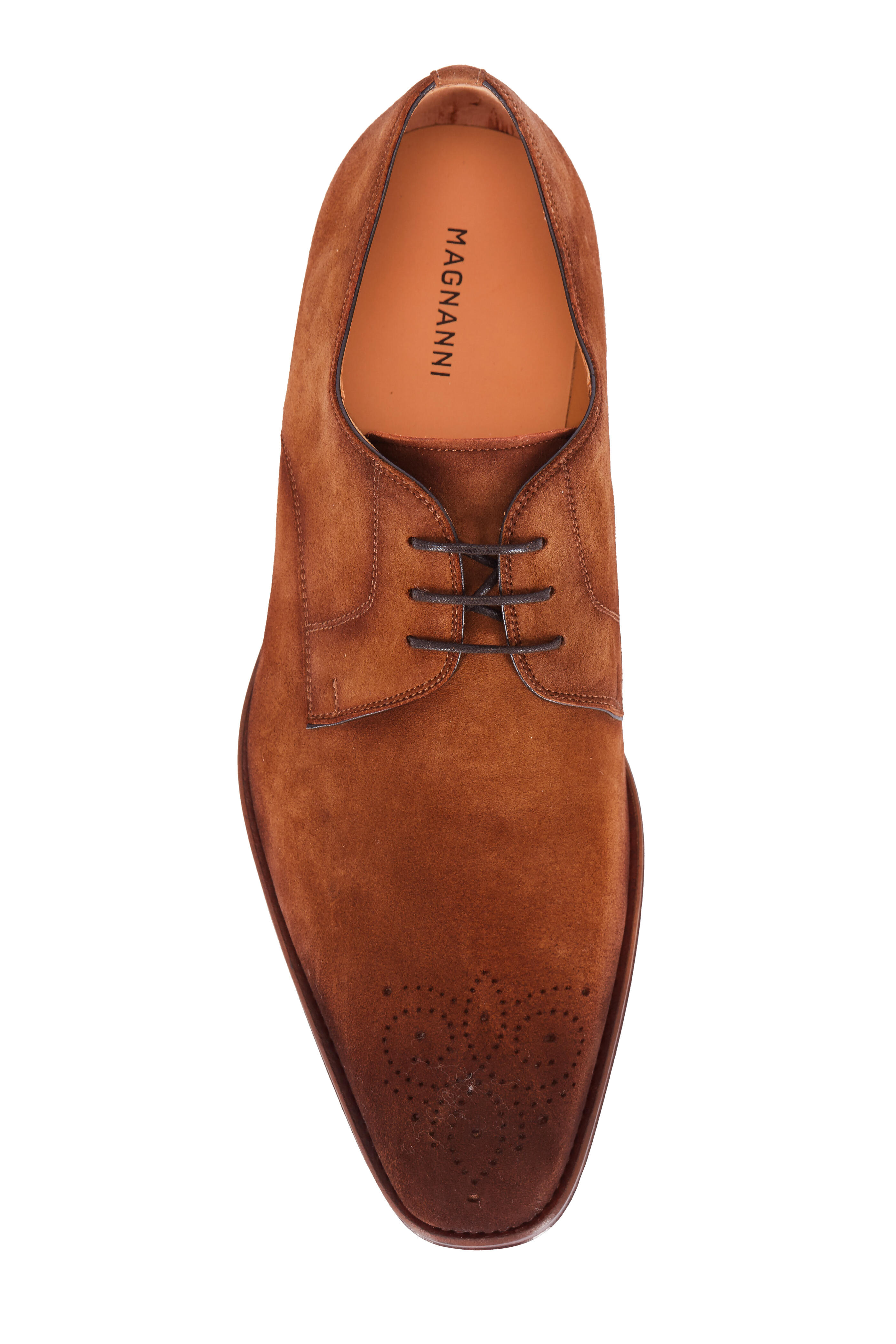 Magnanni - Ezekiel Cognac Suede Medallion Toe Derby Shoe