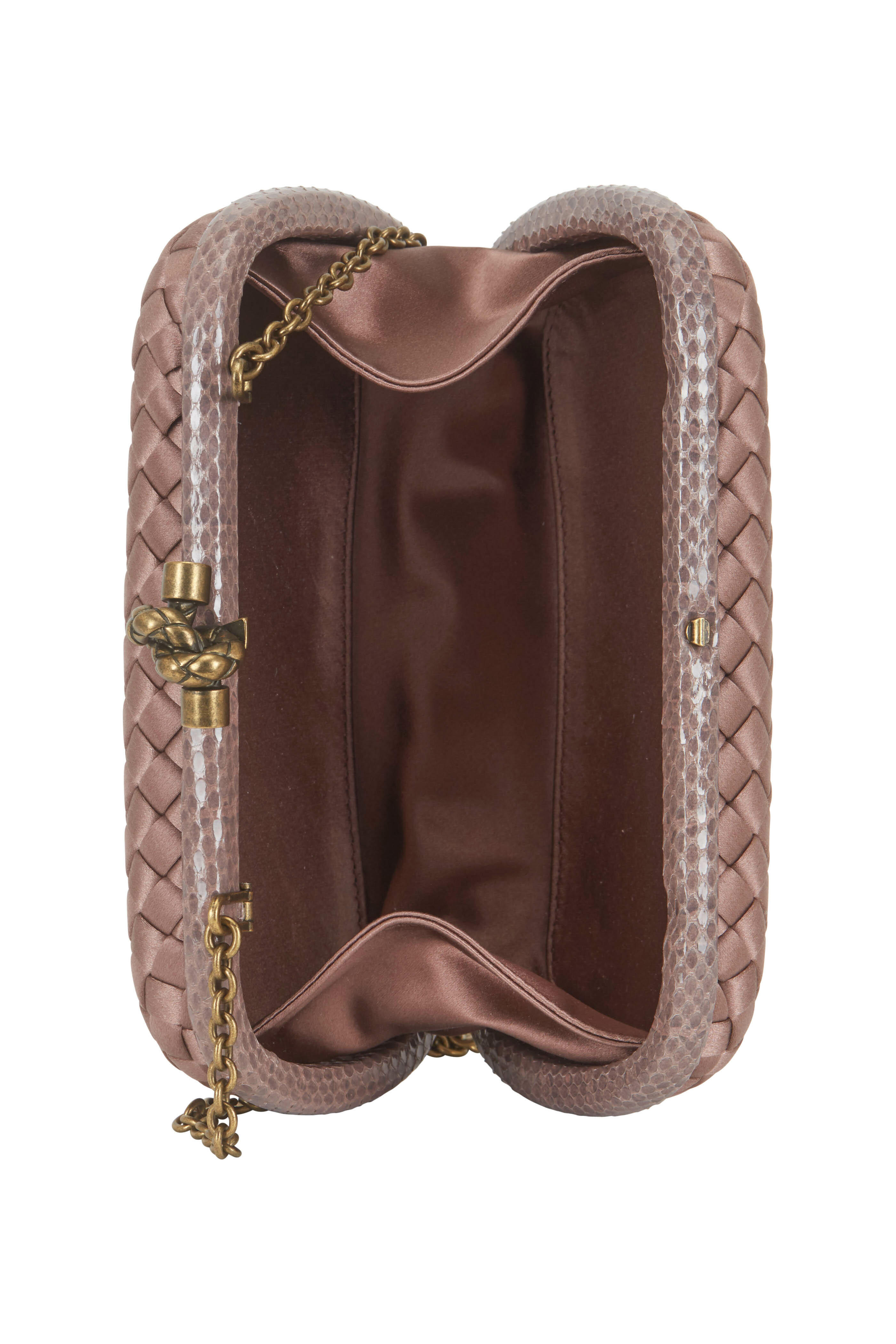 Gold Knot minaudière Intrecciato-leather clutch bag