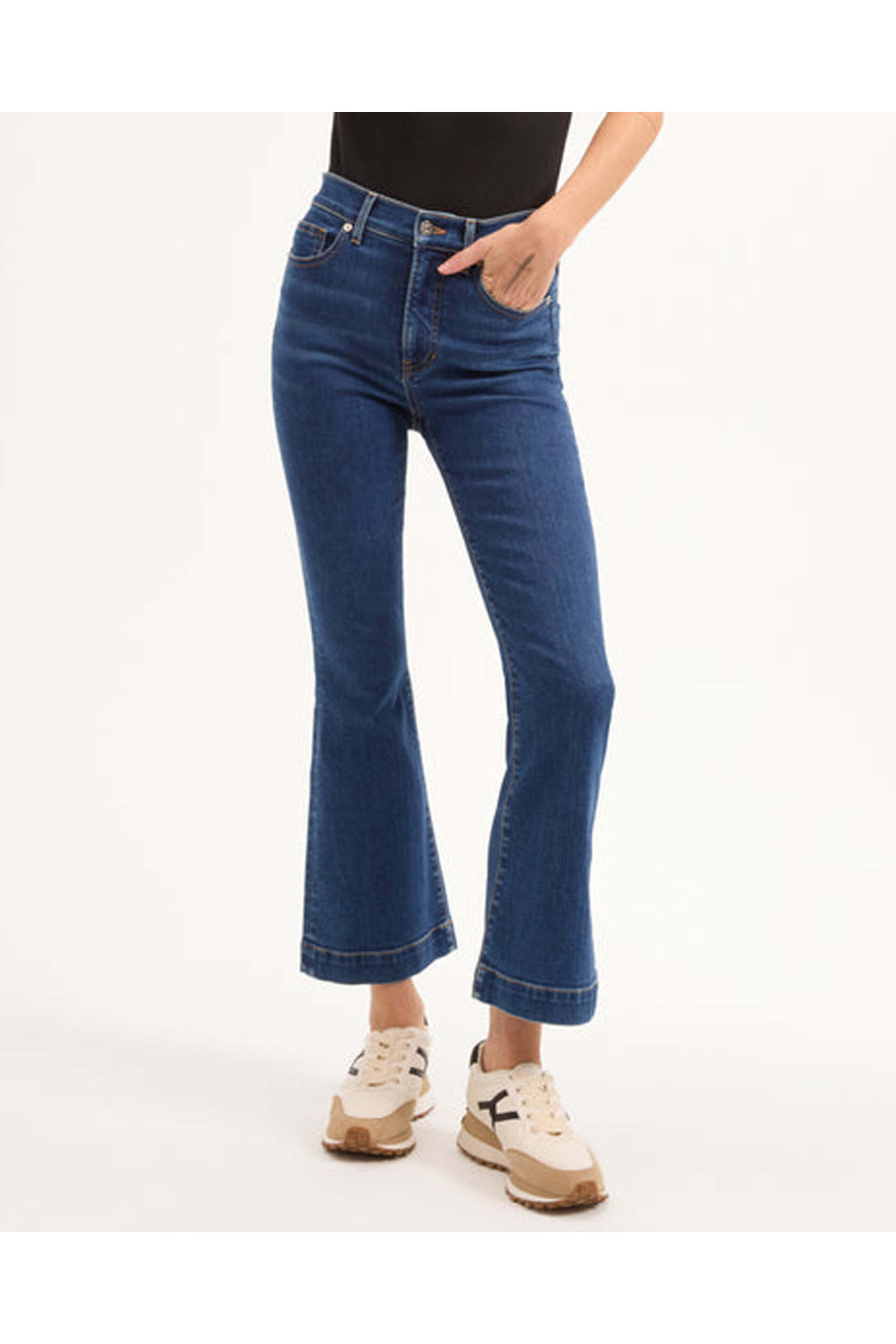 Veronica Beard - Carson Bright Blue Ankle Flare Jean