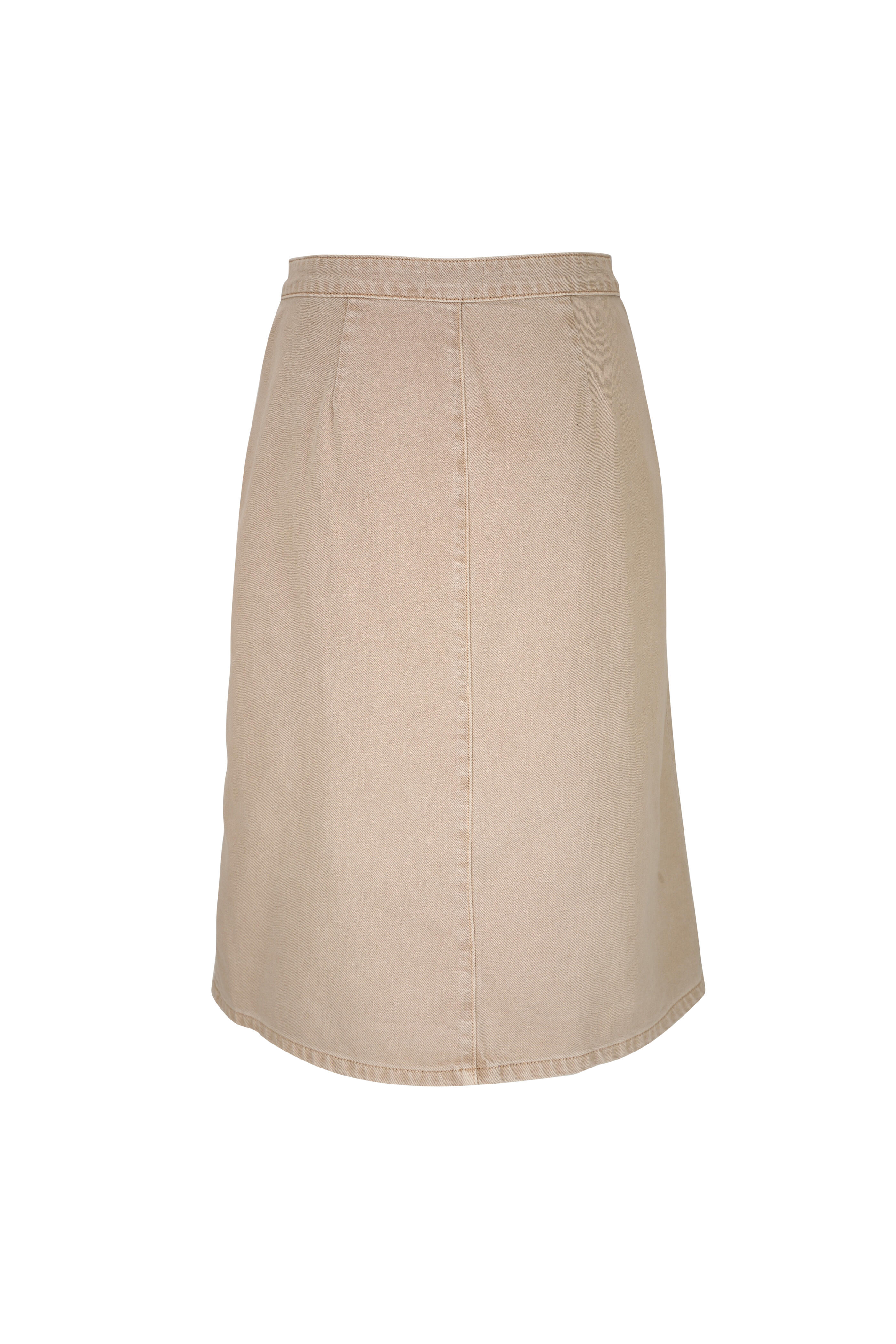 L'Agence - Landry Biscuit Button Front Midi Skirt