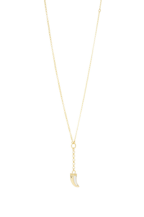 Foundrae 18k Yellow Gold Claw Belcher Necklace