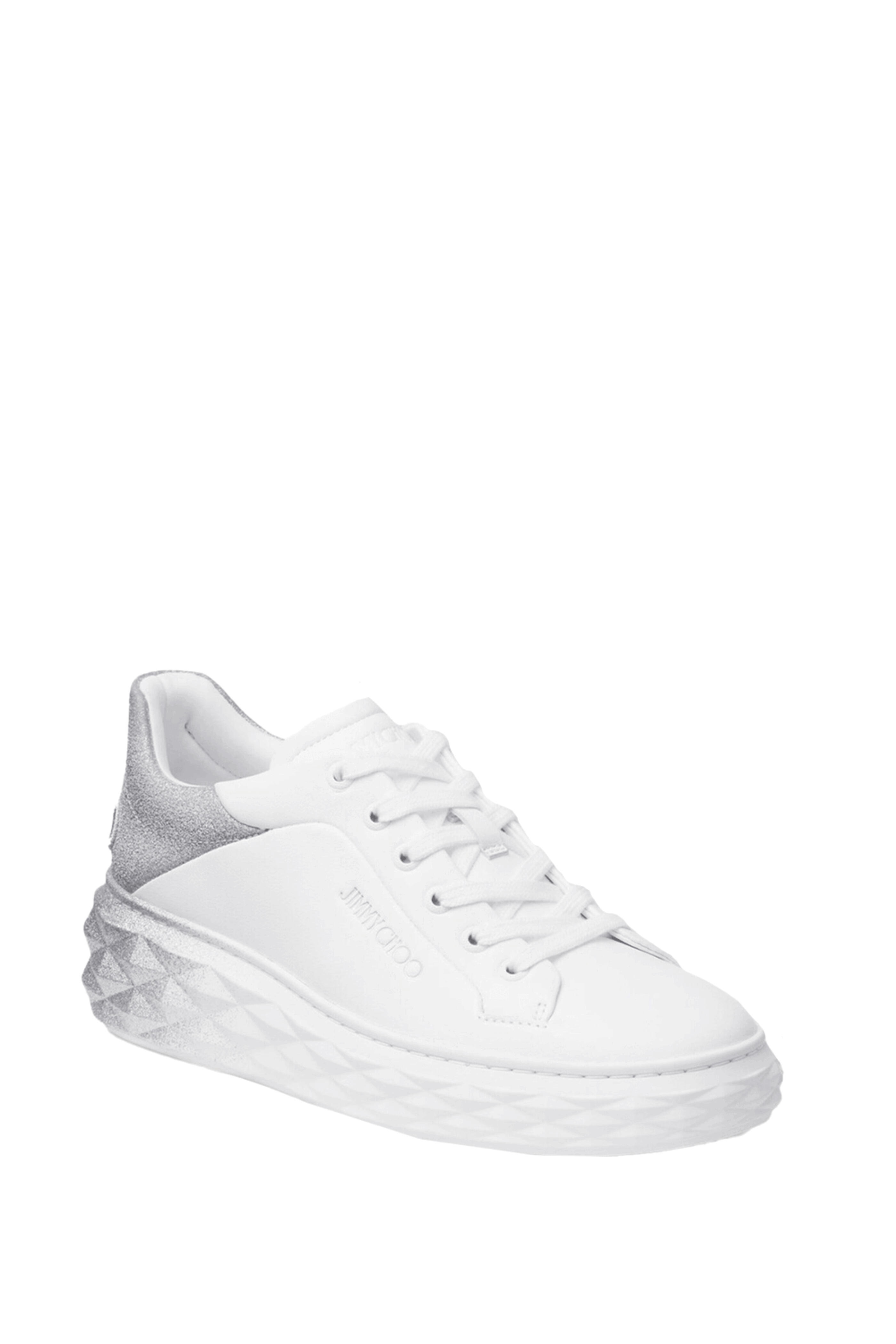 Jimmy Choo - White & Silver Diamond Maxi Ombre Sneaker