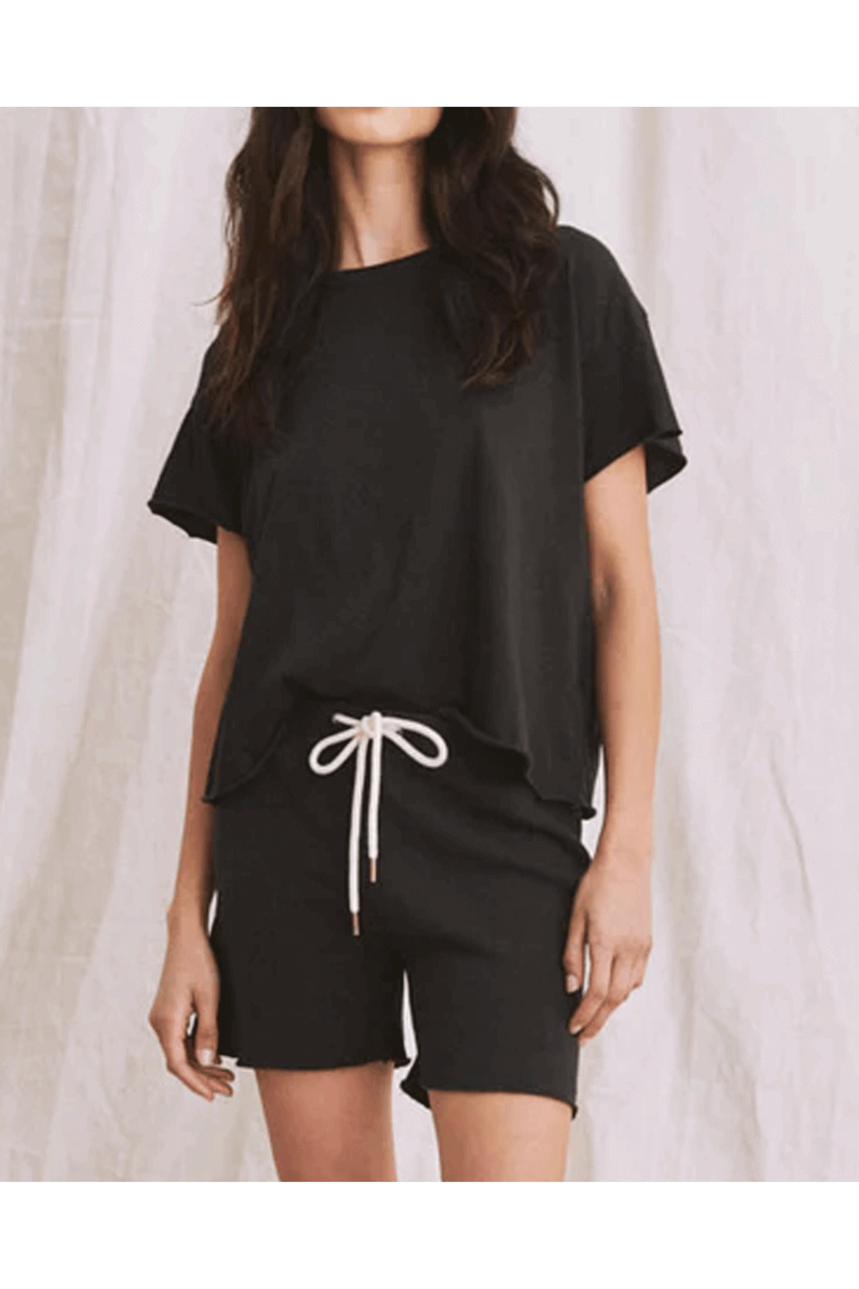 The Great - Almost Black Crop Tee
