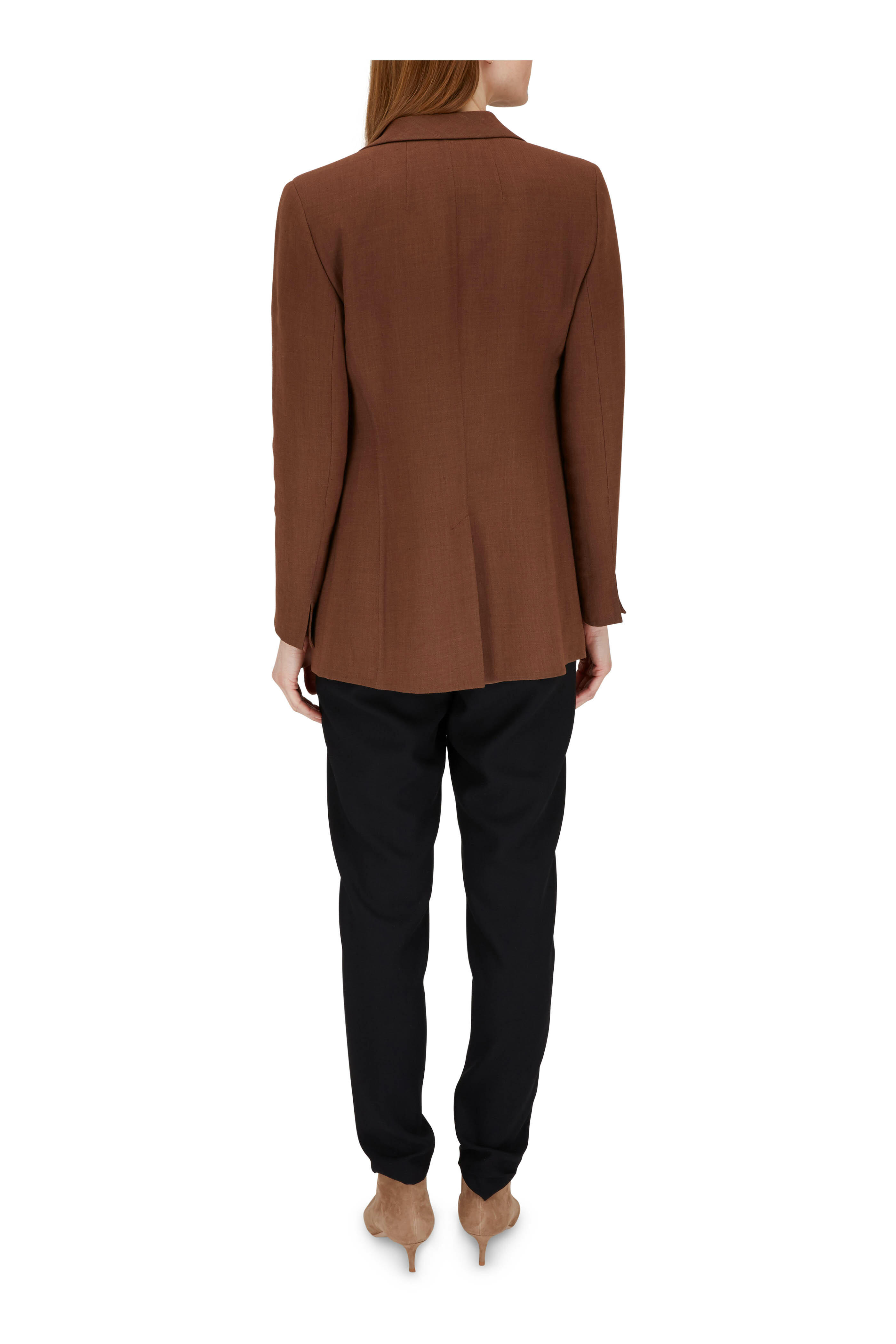 Gianvito Rossi - Vania Dark Taupe Suede Kitten Heel Bootie, 55mm