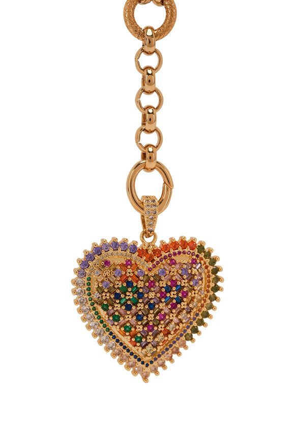 Cristina V. - CZ Rainbow Heart Pendant Necklace