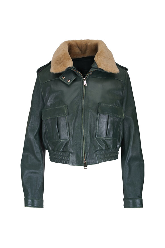 Dorothee Schumacher First Love Deep Green Leather Jacket - view 1