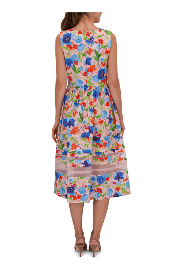 Carolina Herrera - Blush Floral Print Midi Dress