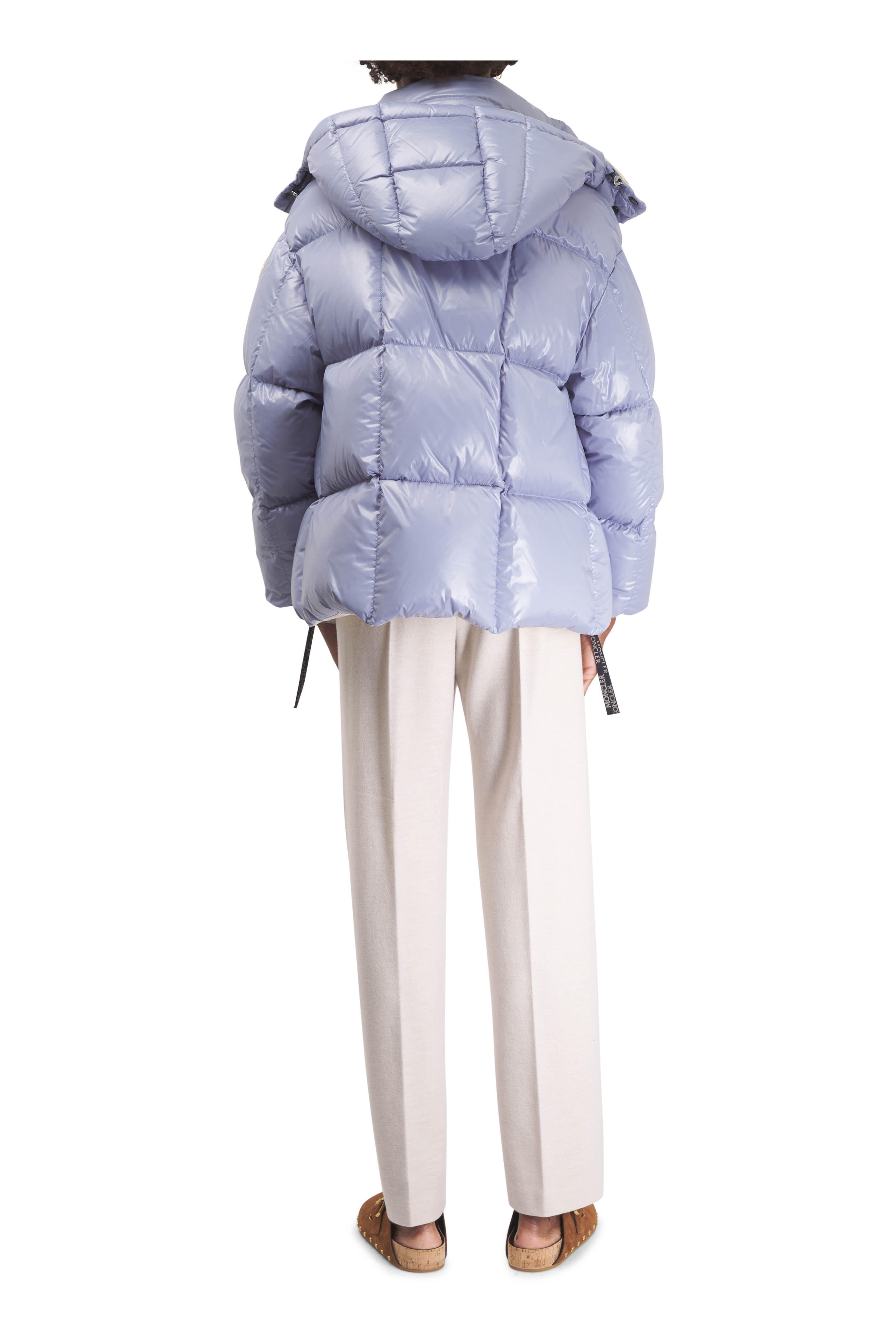 Moncler - Parana Light Blue Short Down Jacket | Mitchell Stores