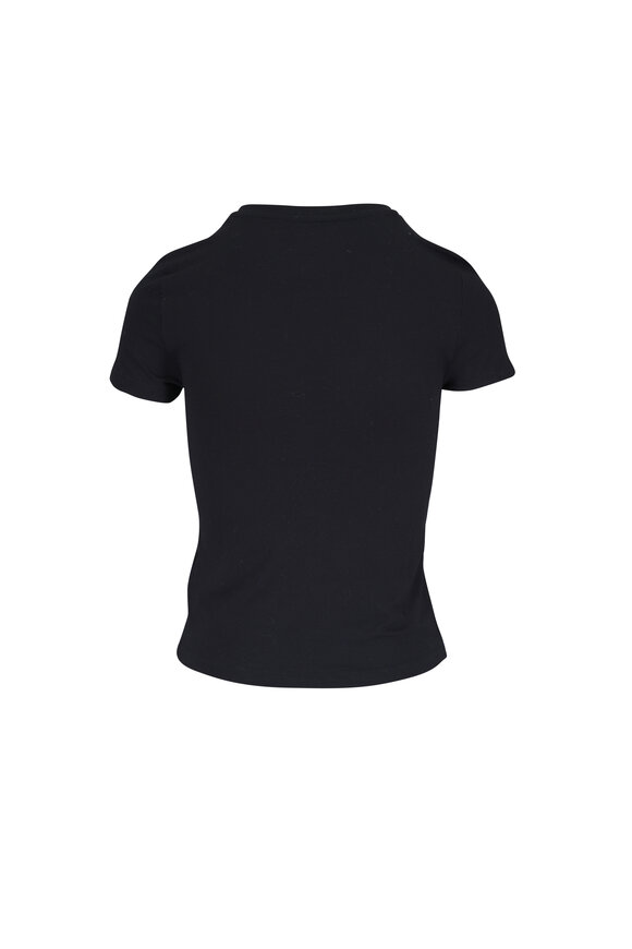 Majestic Soft Touch Black Cropped T-Shirt - view 2